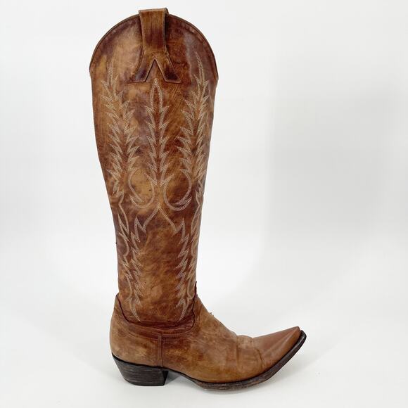 Old Gringo Women’s 8.5 Mayra Brass Brown Knee High Tall Western Cowgirl Boots - Picture 2 of 11